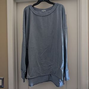 White Birch Dusty Blue Long Sleeve Pullover Size 3XL